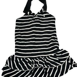 EUC Ralph Lauren Girls Size 4 Black and White Striped Halter Dress